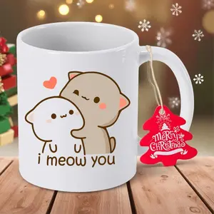 Express Your Affection with a Cute Cat Themed Coffee Mug Featuring Heart Design and Non Slip Base Perfect Gift for Close Friends