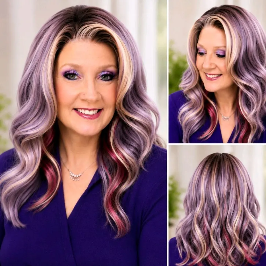 Watered Souls K136709 Lavender Velvet 20" Lace Front Synthetic Wig bundle, 350°F Heat Tolerance, 120 Density, 13x4 Free Part, 3 Combs, 2 Adj Straps, Closed Wefted, 1 Removable Band, Complete bundle must be returned for full refund.
