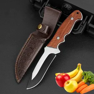 Outdoor Camping , Kitchen  for Survival, Camping, Hunting, Fishing， Stainless Steel - Leather Sheath Firesteel - Handcrafted  sharp survival  go  gear sharper edges spring assisted  Camping Fishing Gift  with Glass Breaker axis poket  knife