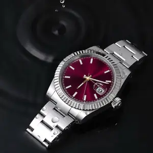 Unisex Business Full Automatic Mechanical Watch with Waterproof Solid Stainless Steel Bracelet