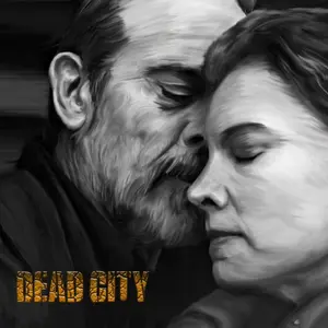 Dead City - Maggie and Negan - The Walking Dead Black and White Fine Art Painting - Available in Multiple Sizes
