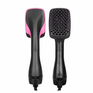 3-IN-1 Hot Air Brush with Negative Ion Technology for Smooth Shiny Hair Styling Tool Straightening Comb Dual Wind Speed & Temperature Control Reduces Frizz Enhances Shine