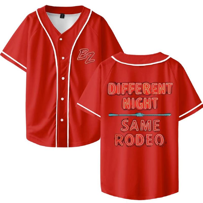 Bailey Zimmerman DNSR Neon Sign Baseball Jersey Shirt V-Neck Women Men Short Sleeve Streetwear Clothes