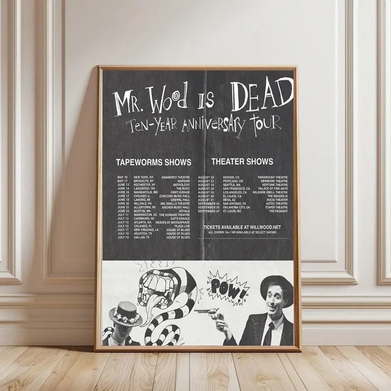 Will Wood Events Mr Wood Is Dead Ten Year Anniversary Tour 2025 Poster