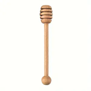 Natural Wooden Honey Stirring Stick with Honeycomb Dripper - Long Handle -Themed Kitchen Suitable for Honey, Syrup, Jam, Sugar Water - Hygienic Drip System for, Commercial Use, Beekeeping Gifts