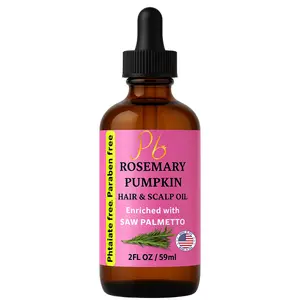 Pomberries Rosemary & Mint Hair Oil 2 fl oz | Pumpkin Seed + Vitamin E + Saw Palmetto | Scalp & Hair Care | Made in USA