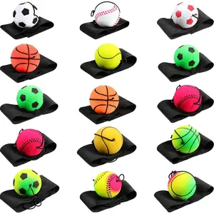 Wrist Return Ball on a String 1.85'' Rebound Sport Ball with Elastic Strap and String, Basketball Baseball Soccer Tennis Wristband Toy for Teens Adults Gifts, Wrist Exercise or Play