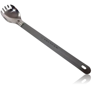 Valtcan Titanium Spork Long Handle Polished Bowl 9in length 17g