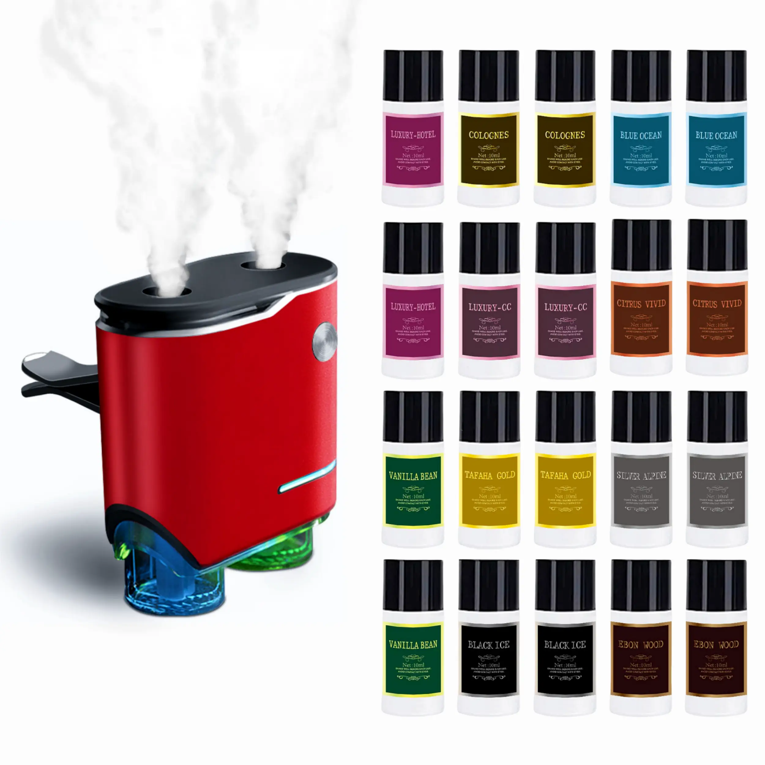 SHonoppy NEW Car Air Freshener Diffuser - 20Bottles Essential Oils Dual Spray Strong Smell Car Aromatherapy,Luxury Car Interior Accessories,Best Birth