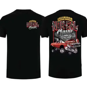 Lowrider NorCal Classic Cars T-Shirt – Retro Streetwear Graphic Tee, Vintage Lowrider Car Shirt, Unisex Cotton Short Sleeve Top for Car Lovers