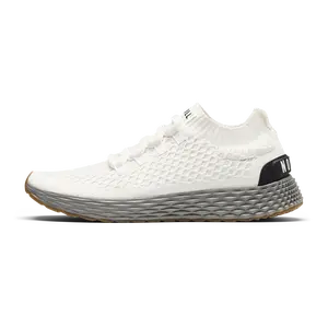 NOBULL Women's Allday Knit Shoe in Classic White Ash - Everyday Walking Sneaker, Comfortable Slip-On Shoe, Casual Trainer