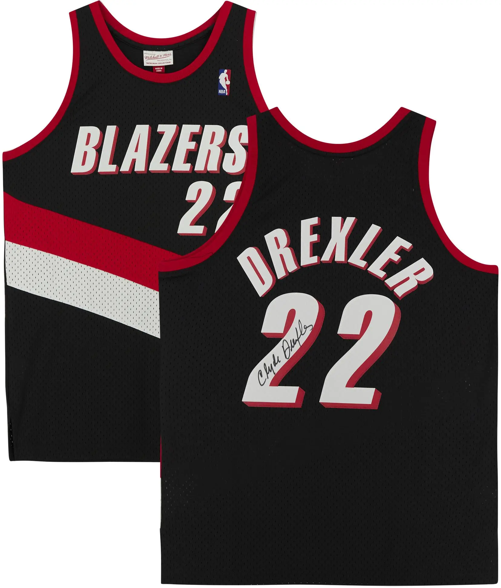 Clyde Drexler Portland Trail Blazers Autographed Black 1990-91 Mitchell & Ness Replica Jersey - Fanatics Authentic Certified