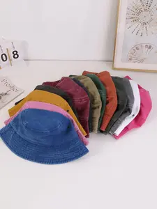 Korean Style Rainbow Color Washed Fisherman Hat, Breathable Sunshade Cap for Outdoor, All-Season Unisex Fashion Accessory