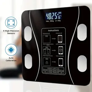 Smart Body Fat Scale Weight Scale, Body Composition Scale, Body Fat Monitor, Smart Scale With Bmi, Measures Bmi and Body Fat Ratio, LED Display, Dial, Max 180kg, Bluetooth-compatible, Battery Powered