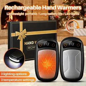 2 Packs Rechargeable Hand Warmers with COB Light, Portable Magnetic Electric Hand Warmers with 12hrs Warmth, Equipped with COB Lights, Provide High Lumen Lighting, Best Christmas Gifts, Winter Gifts for Women Men