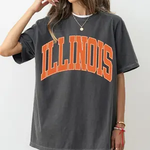 Comfort Colors Illinois Shirt, Game Day Shirt, Illinois Football, Illinois Basketball, Illinois Gift, Basketball Season, Gift For Women