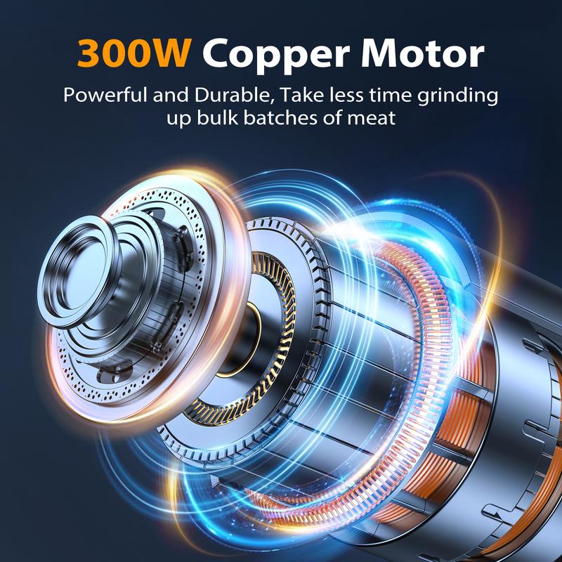 PANTI 300W Electric Meat Grinder & Sausage Stuffer, Meat Processor with 3 Grinding Plates/1 Blade/Kubbe Kit & Sausage Tube, Ideal for Home Use PANTI 300W Electric Meat Grinder & Sausage Stuffer, Meat Processor with 3 Grinding Plates/1 Blade/Kubbe Kit & Sausage Tube, Ideal for Home Use