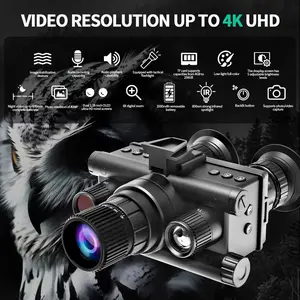 Night Vision Device Binocular Single Tube With Tactical Light Supports Head-Mounted 4k Uhd 48MP Head Mounted Tactical Telescope Goggles, 8X Zoom, 600m Night Vision Binoculars Hunting Trail Camera