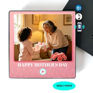 {Mother's Day gift}Personalized Photo Fridge Magnet with Bluetooth  Custom Dog Cat Album Magnet Frame | Gifts for  Boyfriend, Birthday Gifts for BF, Graduation Leis, Teacher Gifts, Teen Girl Gifts, Anniversary Gift, Unique Music Home Decor