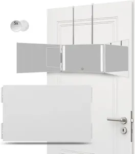 3 Way Mirror with Led Lights for Men or Women, 360° Trifold Self Haircut Mirror with Height Adjustable Hooks, for Makeup, Styling, Shaving, Braiding, Dye Hair