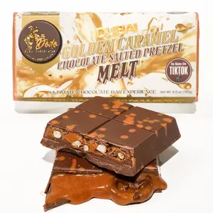 Viral Dodo Dubai Style Golden Caramel Milk Chocolate Pretzel Melt Ultimate Chocolate Bar Experience