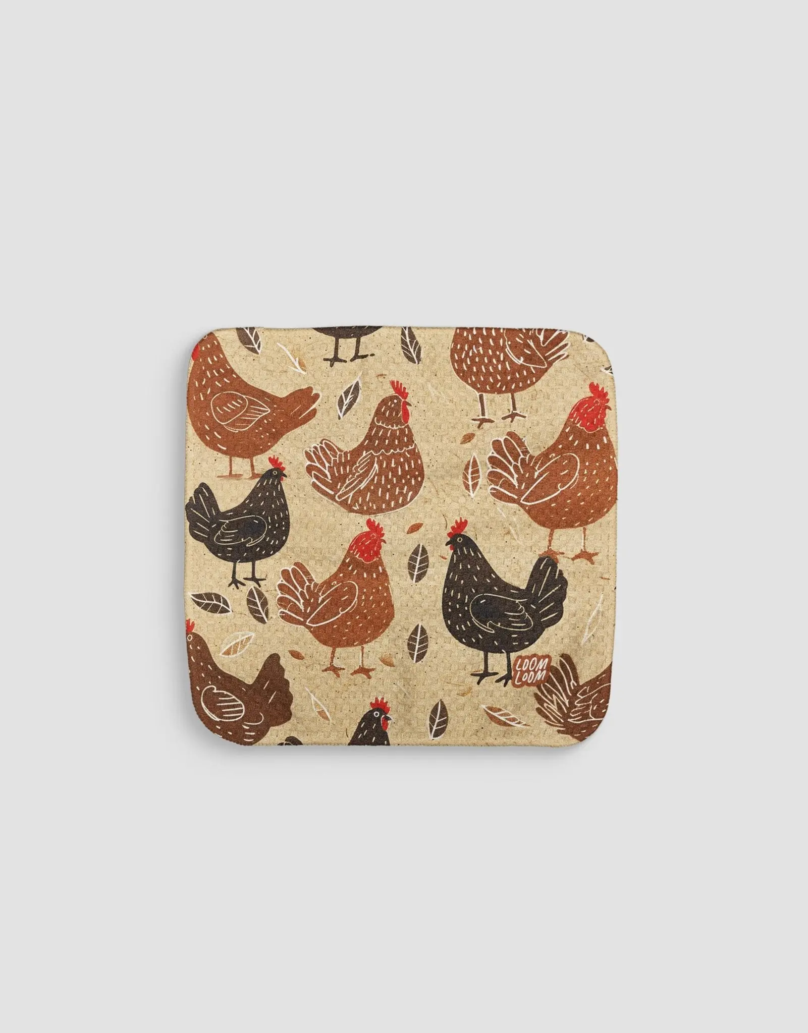 Free Range Dishcloth Set - Double-Sided Print Quick-Dry Kitchen Cleaning Cloth
