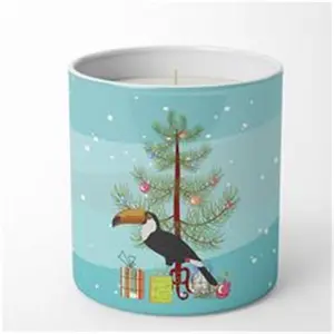 Carolines Treasures  3.75 x 3.25 in. Unisex Toucan Merry Christmas 10 oz Decorative Soy Candle