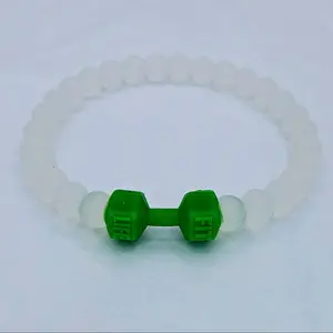 Clear & Green Silicone Dumbbell Bracelet
