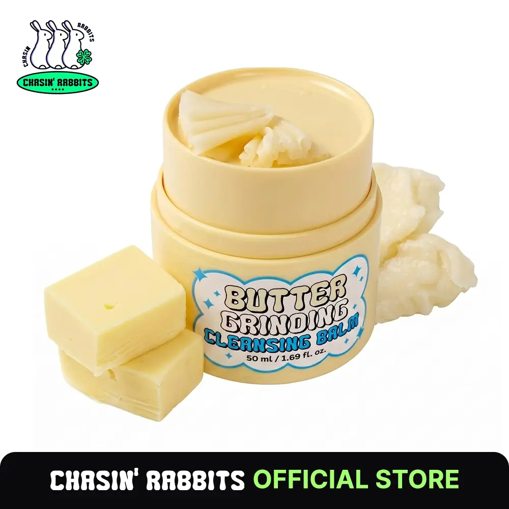 CHASIN' RABBITS Butter Grinding Cleansing Balm 1.69 fl oz, Melting Makeup Remover, Hygienic Twist Dispenser, No Hand Contact, Soft Texture, Vegan, Korean Skincare