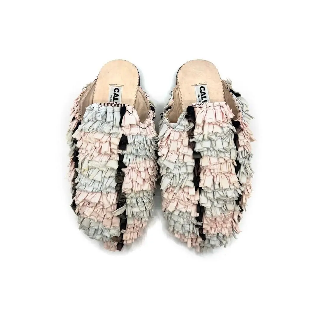 Niki Babouche “Nuna VI” Flats In Colors Black, Pale Pink, & Pale Blue (Size 39)