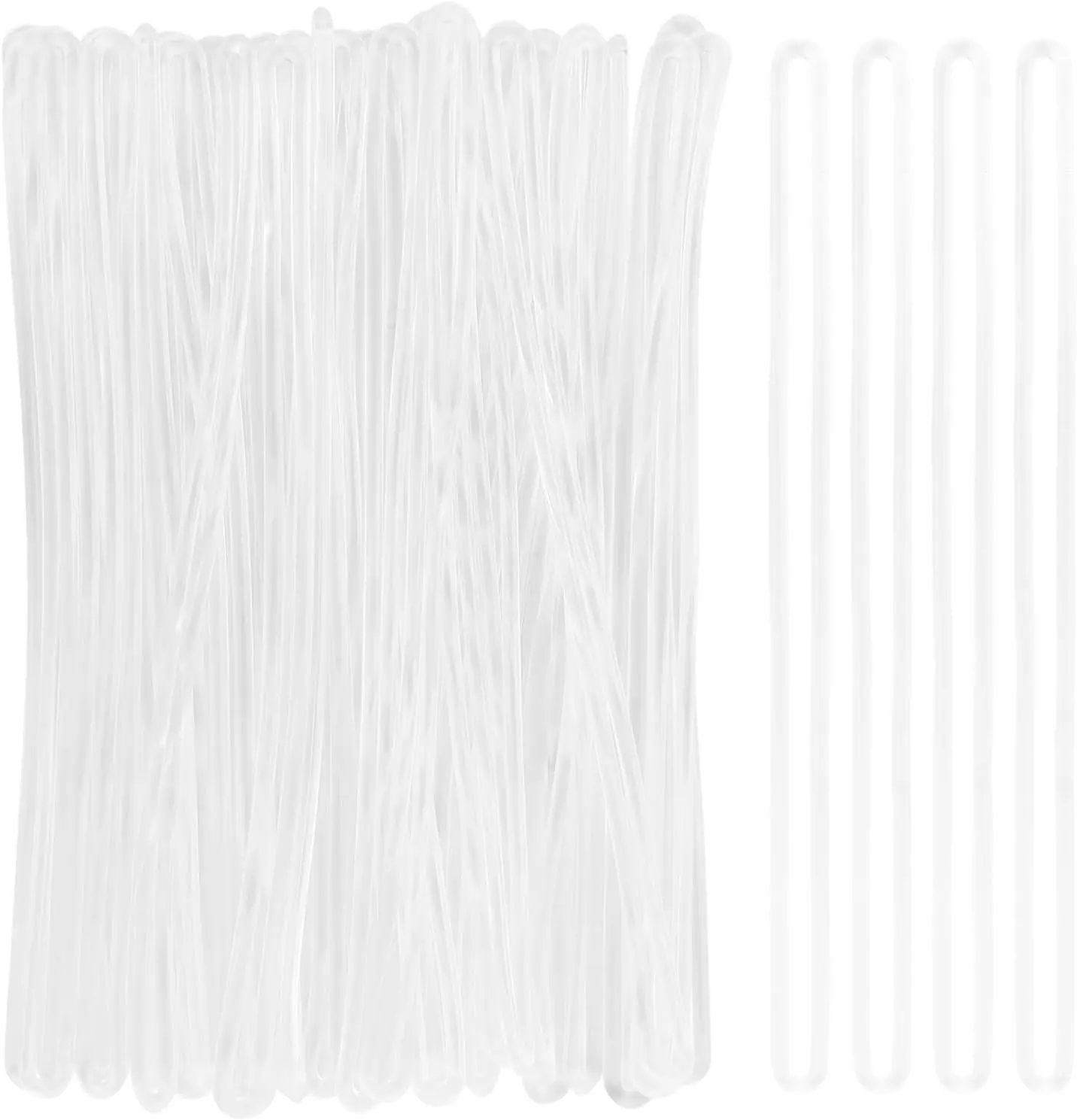 Clear Plastic Luggage Tag Loop Straps, 6 inch Transparent Luggage Tag Holder Travel Luggage Name Tag Worm Loops for Luggage Bag ID Tags Identification Cards, Pack of 30