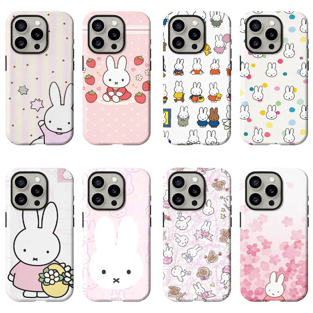 Miffy Bunny Animal Smartphone Case - Cute Pastel Cartoon Cover for iPhone 17 Air,16 Pro Max,15,14 Plus,13,12,11 Pro Max, Shockproof Polycarbonate Protection, Handheld Devices Accessory, Birthday Gift for Fans