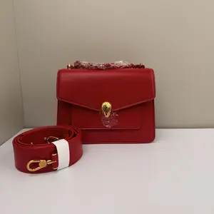 Pre-owned Bvlgari Calfskin Crossbody Bags Serpenti Forever Red LNL0331