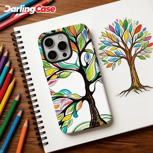 DarlingCase Tree of Life Phone Case for iPhone 17, iPhone 16, iPhone 15, 14, 13, and Pro Max Phone Case Colorful Nature Art Aesthetic Boho Glossy Shockproof TPU PC Protective Cover for Women