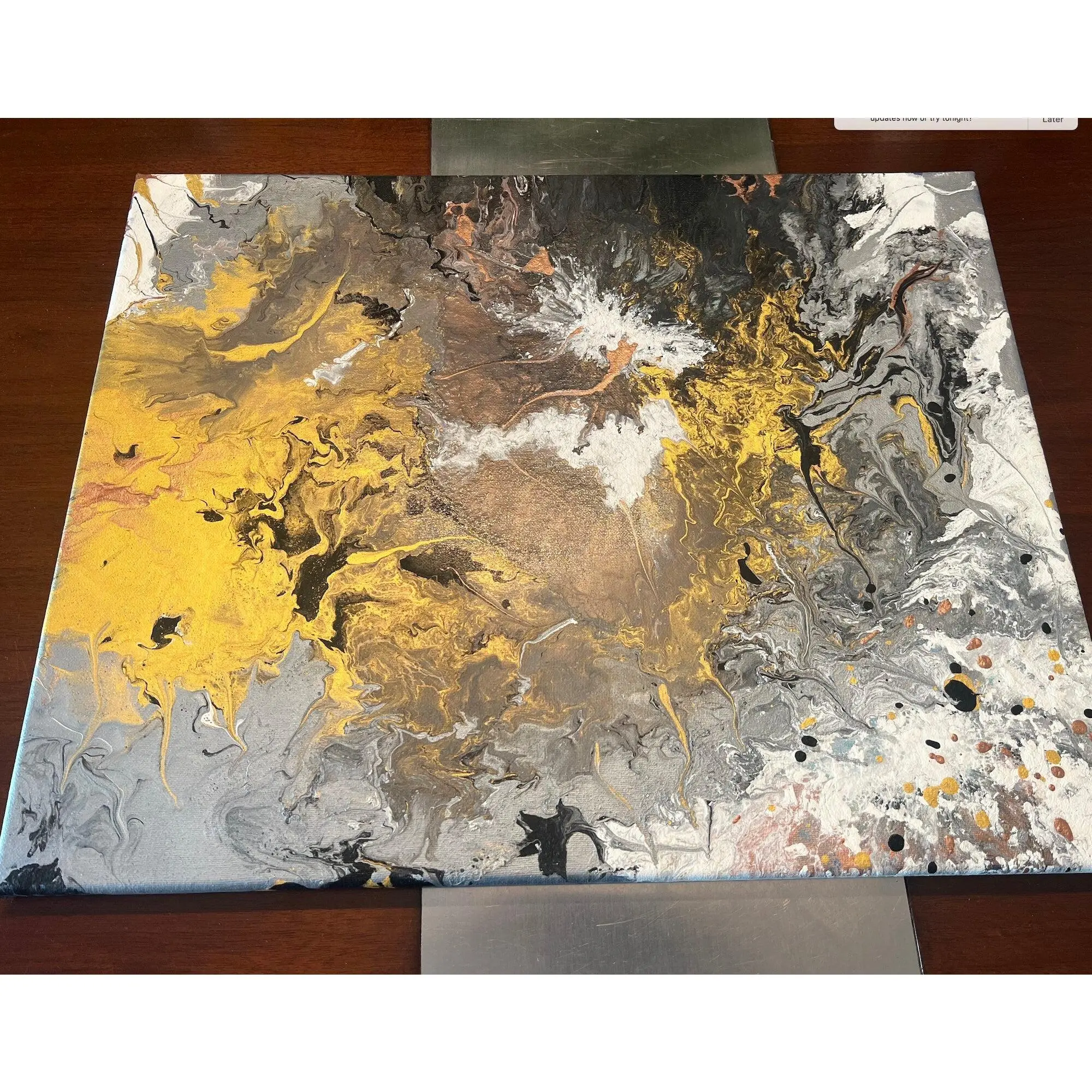 16x20 Abstract "Mystical Movement" Acrylic Pour Fluid Art Collection Painting