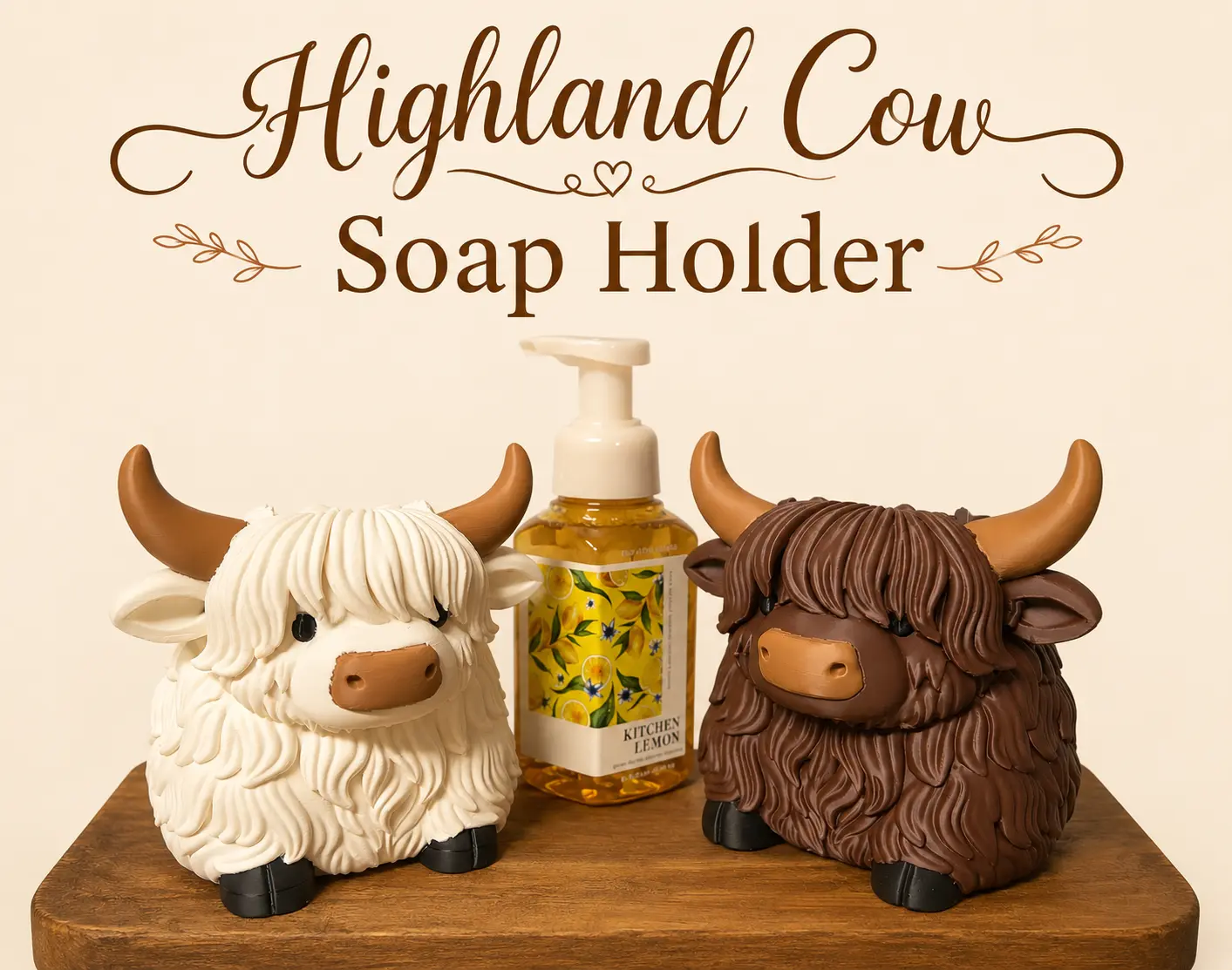 Highland Cow Hand Soap Holder