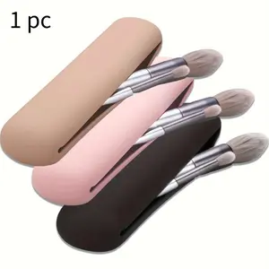 Travel portable Eyebrow pencil box makeup brush eye shadow brush storage sleeve dust-proof silicone storage bag Travel Cosmetic Bags Makeup Travel Organizer, Cosmetic Organizer Pouch