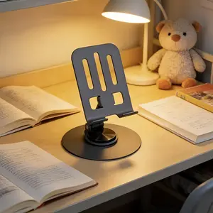 Adjustable 360° Rotating Phone Stand, Metal Foldable Desktop Holder, Ideal for Home Office Travel, Durable Design, Perfect Gift Choice
