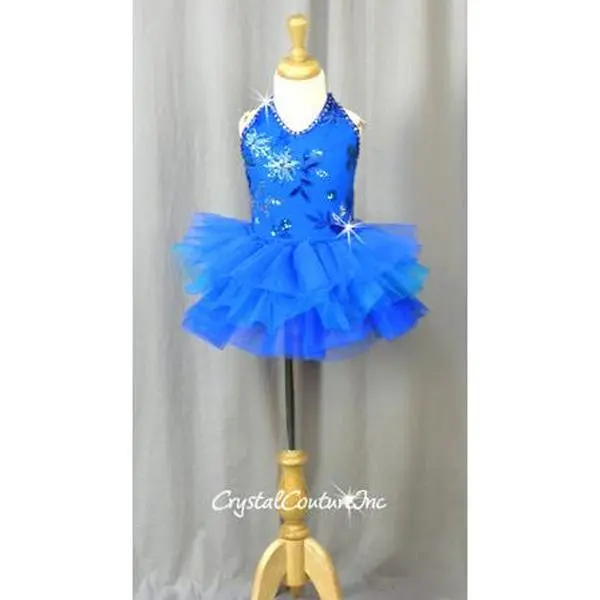 Royal and Teal Blue Tutu with Embroidered/Sequin Bodice - Rhinestones