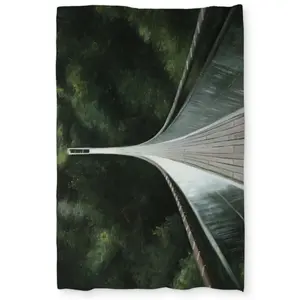 Begin Home Decor C1DCTSW08N56AI Steep Bridge Landscapes Brown Twin Size Duvet Cover - Home Decor