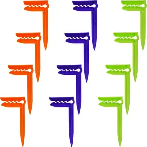 PrimPick Outdoor Beach Towel Anchor Stakes Clips, Anchor Stakes Clamps Picnic Blanket Holders Beach Towel Sand Spikes (12 Pack)