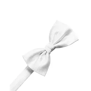 White Faille Silk Bow Tie