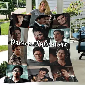 The Vampire Diaries Damon Salvatore Flannel Blanket Home Travel  Fashion Warm Blanket Bed Linings Birthday Gift