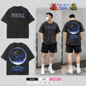 invincible Washed Tshirt 2 Sided Cotton unisex game movie Menswear Casual Tops 90s graphic tees Seamless