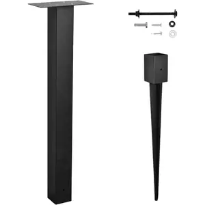 43" In-Ground Mounting Heavy Duty Mailbox Post, Easy to Install, 43" x 4" x 4" Durable Black Mailbox Post for Outdoor Use