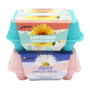 Sunflower & Daisy Grow Kit | Colorful Egg Carton (2 Pack)