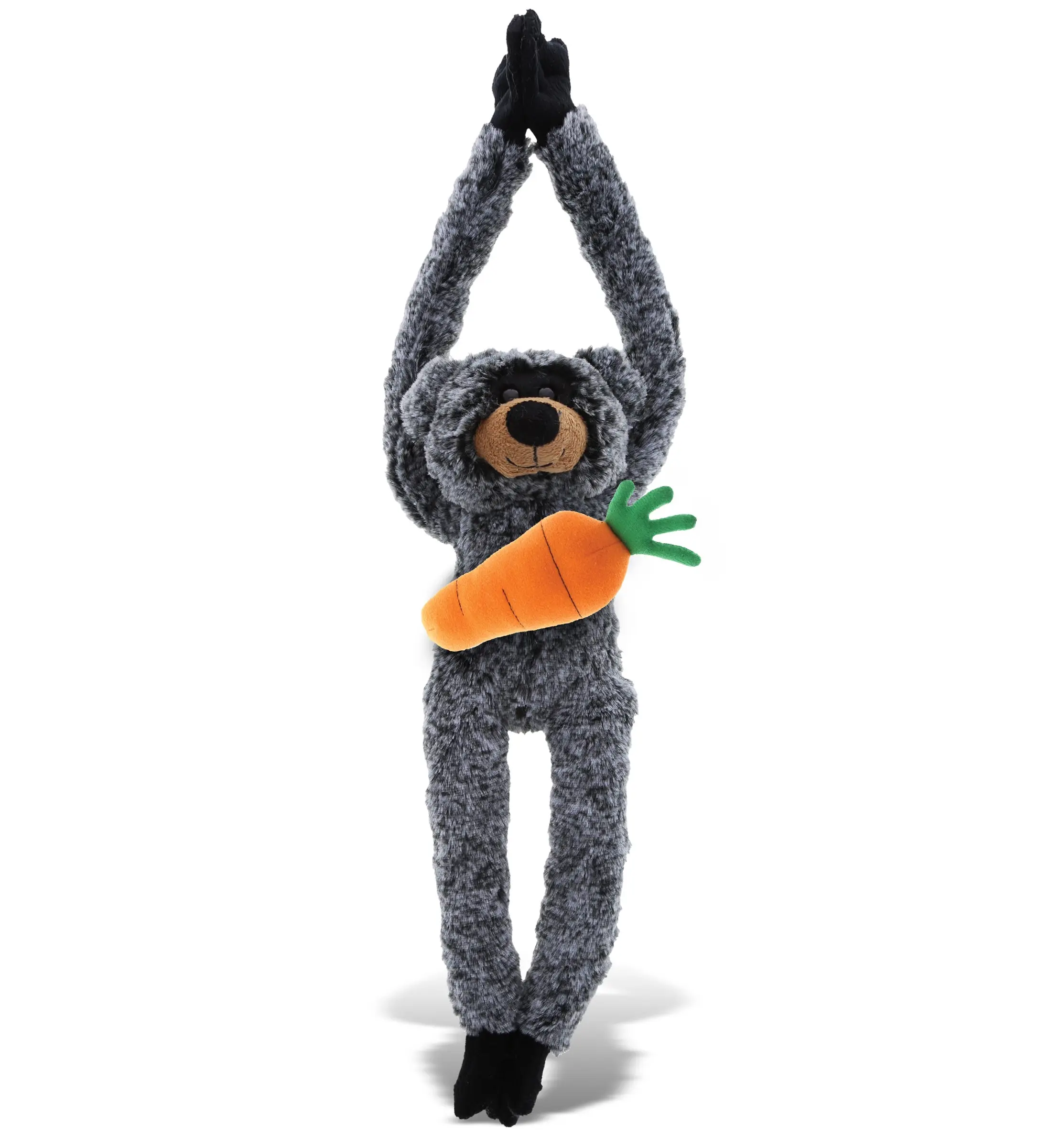 DOLLIBU 21-Inch Happy Easter Polyester Soft Plush Black Stuffed Animal Toy - Long Arms, Carrot Accessory