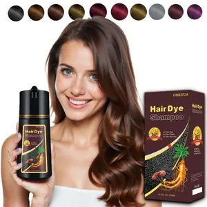 Instant Black Hair Dye Shampoo for Gray Hair 3 in 1, Natural Hair Color Shampoo for Women Men, Brown Hair Dye Shampoo, 100% Coverage Long Lasting Hair Dye 16.9 Fl Oz