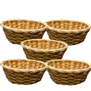 5-Pack Blue Gift Baskets, Bamboo Easter Baskets, Handmade Fruit Bowls, Creative Decorative Serving Trays, Small Home Tableware, Storage Basket