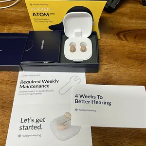 Audien Atom ONE OTC Hearing Aids for Adults – Discreet In-Ear Sound Amplification, Rechargeable, No Prescription